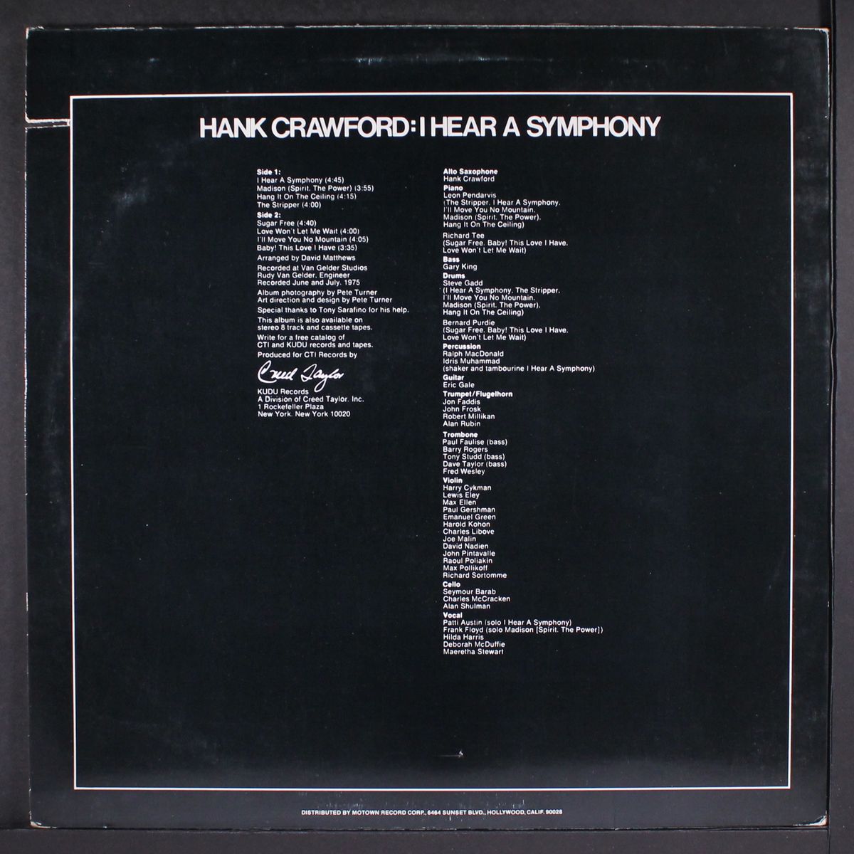 i hear a symphony by HANK CRAWFORD