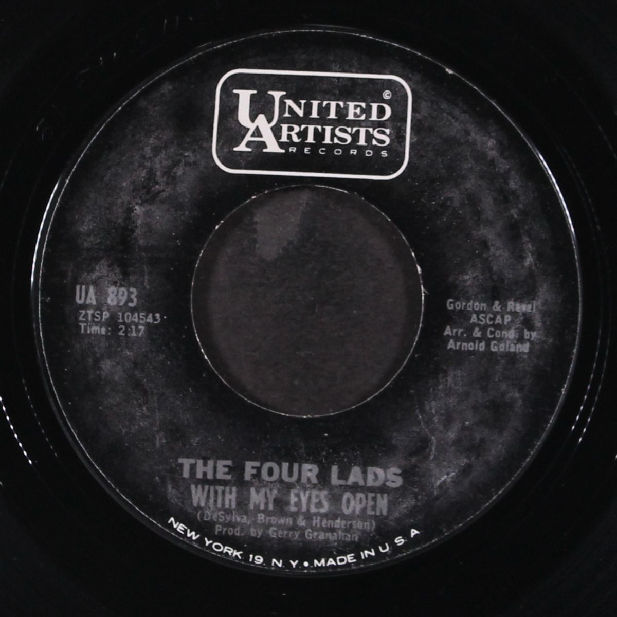 with my eyes open / i'm not a run around by FOUR LADS