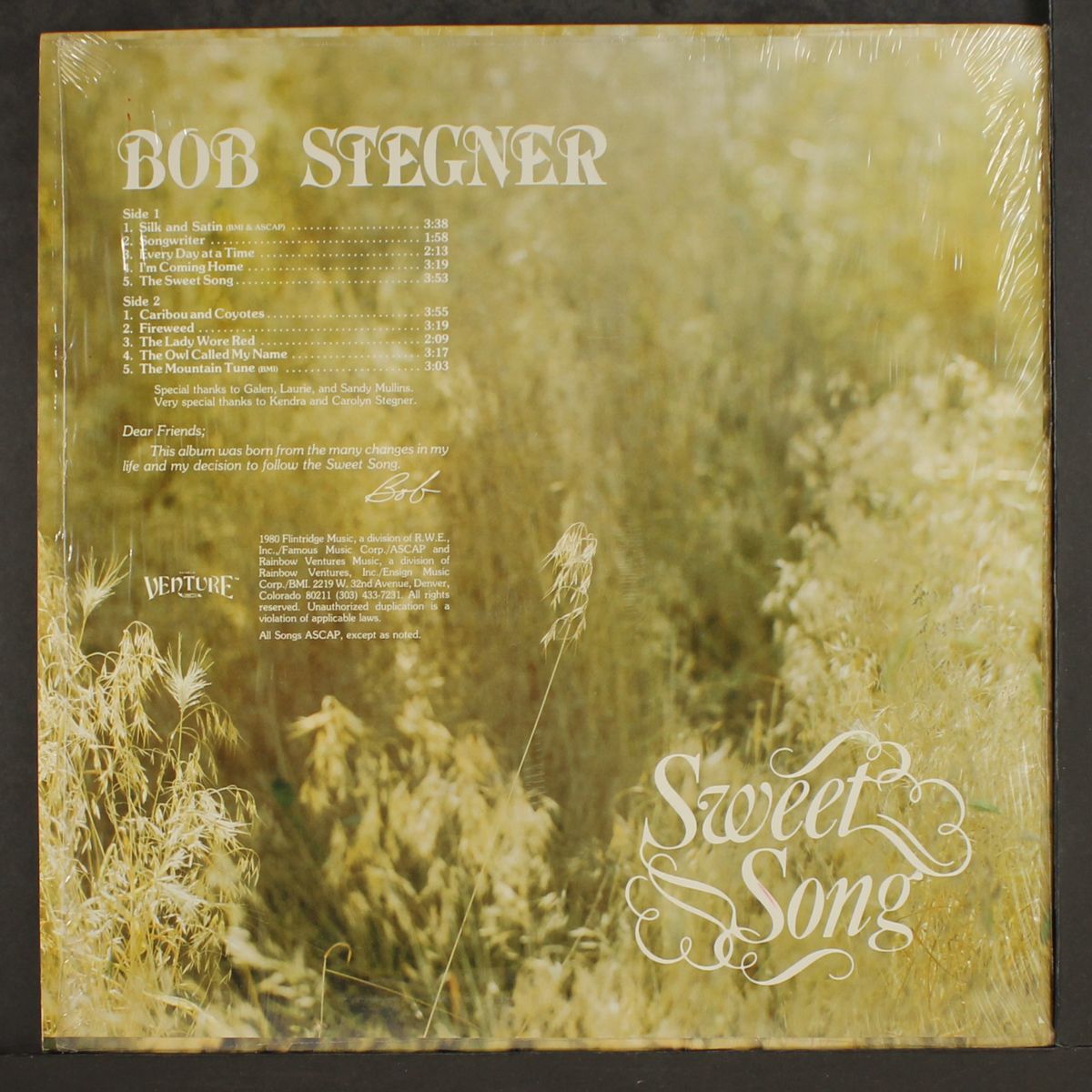 sweet song by BOB STEGNER