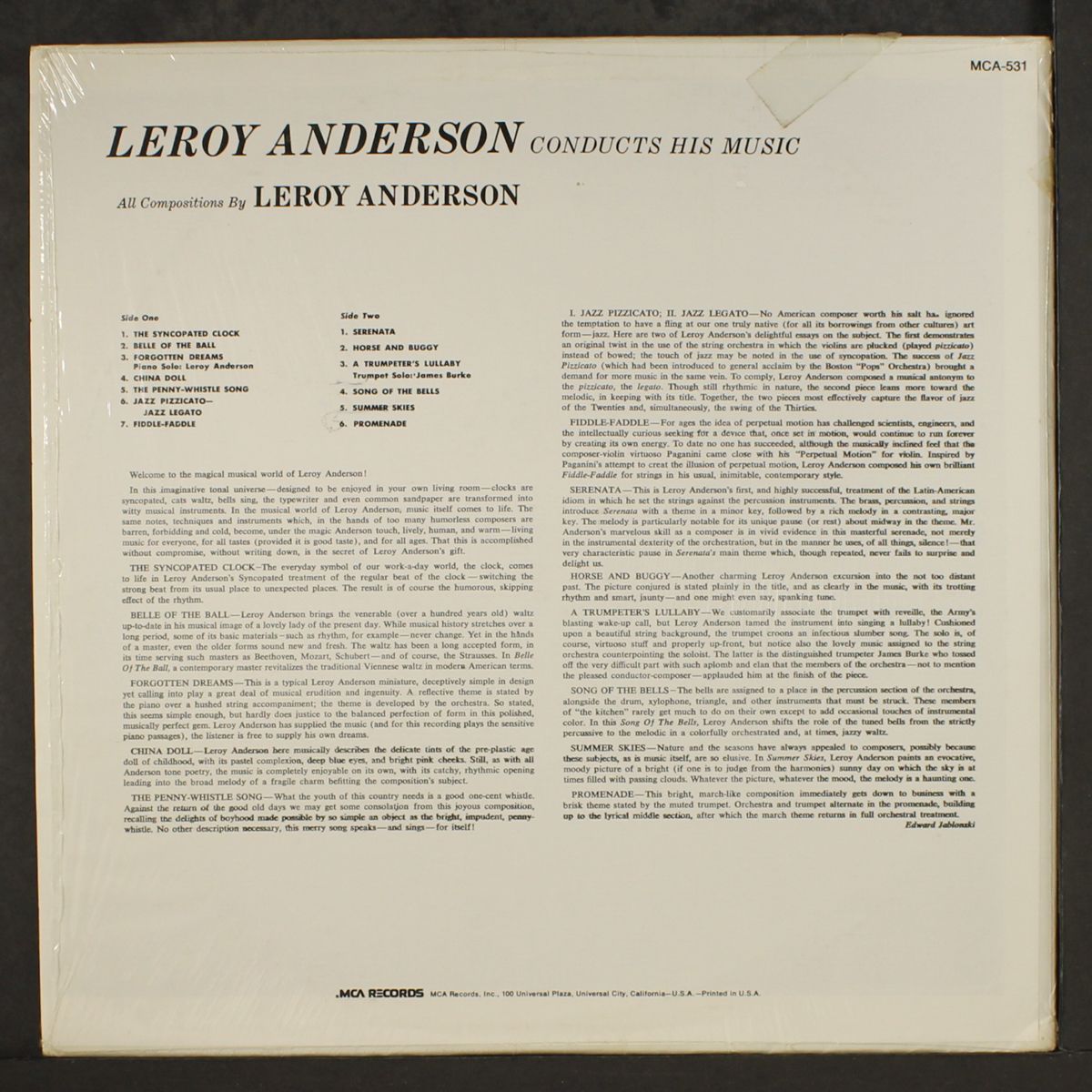 conducts his music by LEROY ANDERSON