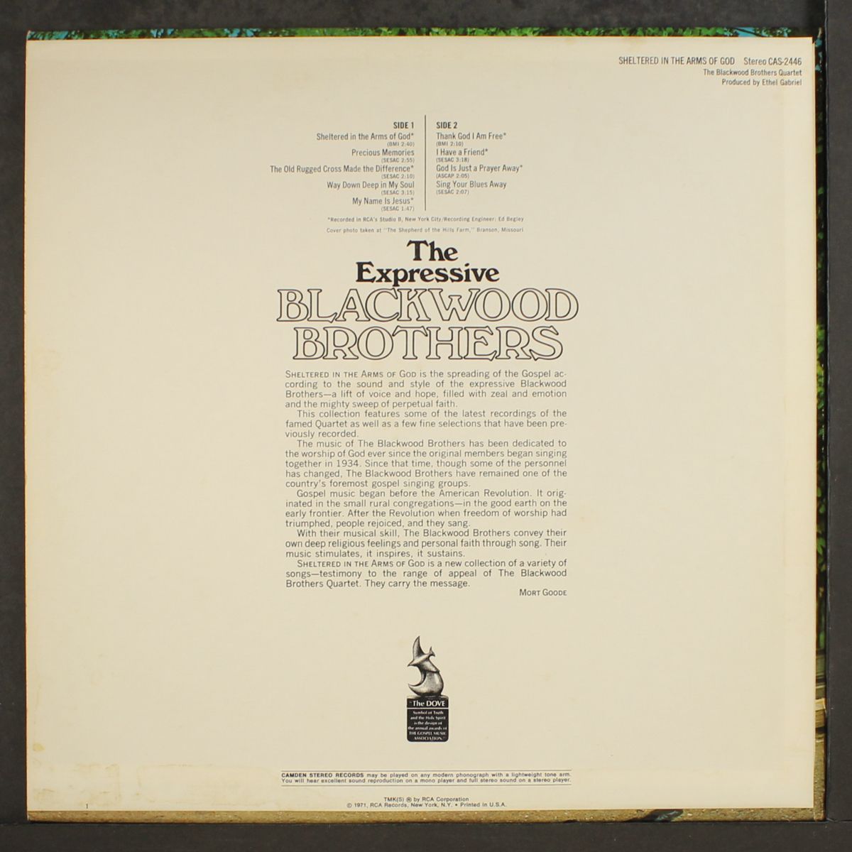 sheltered in the arms of god by BLACKWOOD BROTHERS