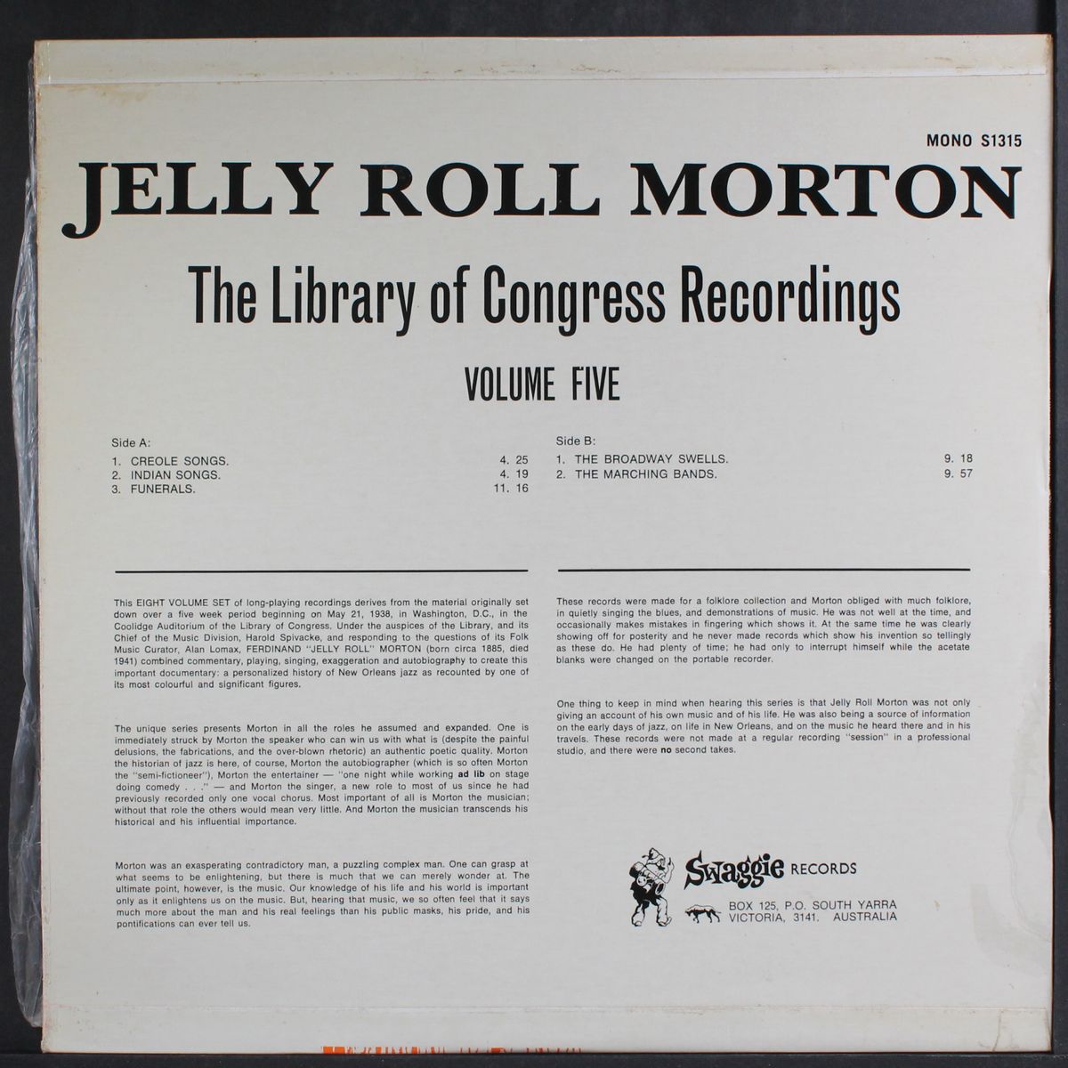 the library of congress recordings, vol. 5 by JELLY ROLL MORTON