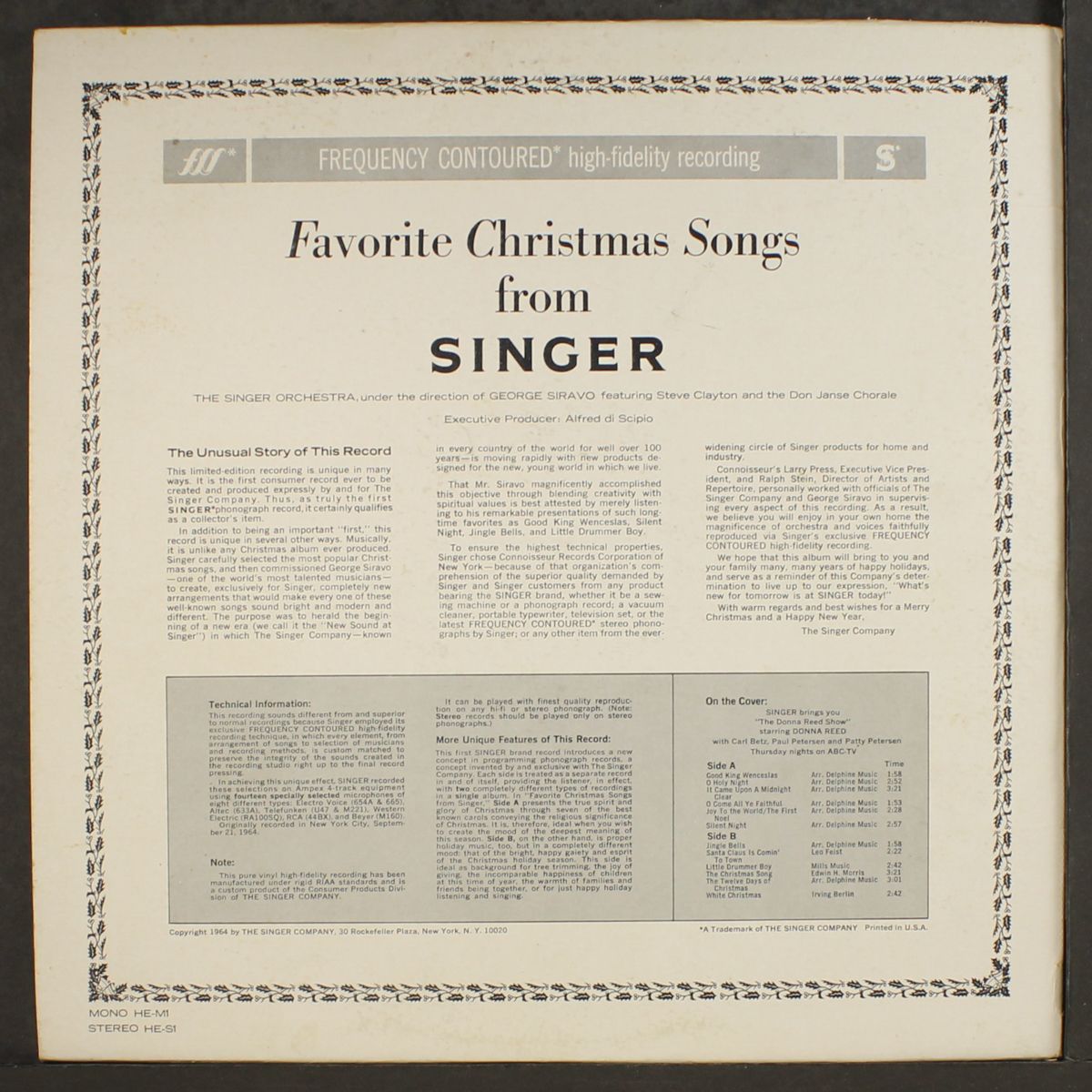 favorite christmas songs from singer by GEORGE SIRAVO