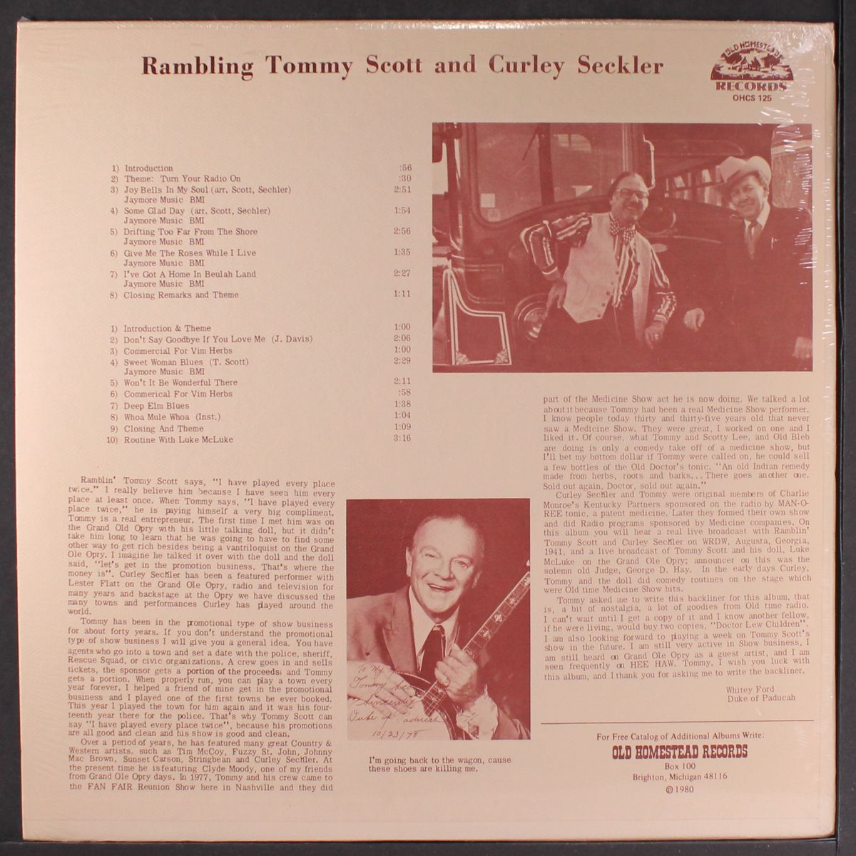 early radio 1941 by RAMBLING TOMMY SCOTT & CURLEY SECKLER