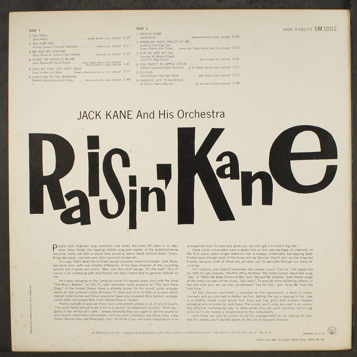 raisin' kane by JACK KANE