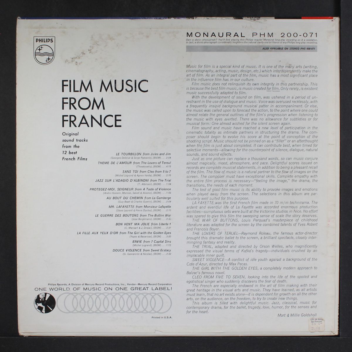 film music from france by VARIOUS