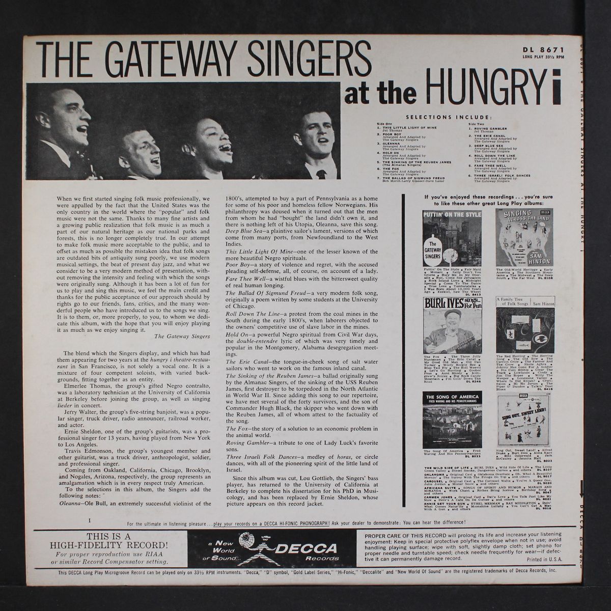 at the hungry i by GATEWAY SINGERS