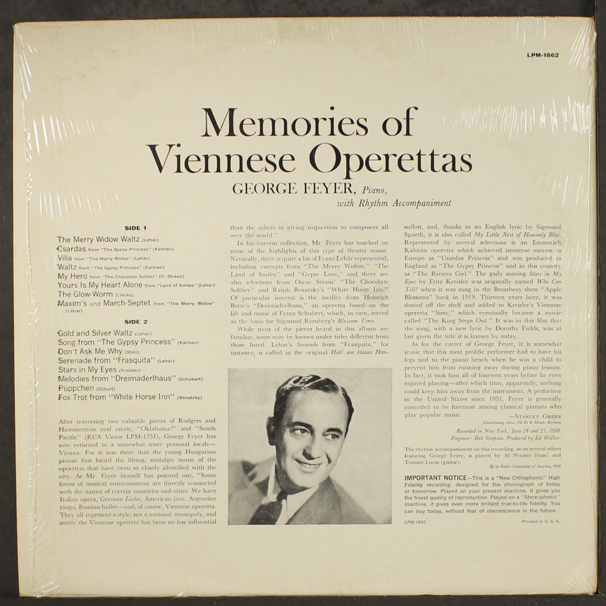 memories of viennese operettas by GEORGE FEYER