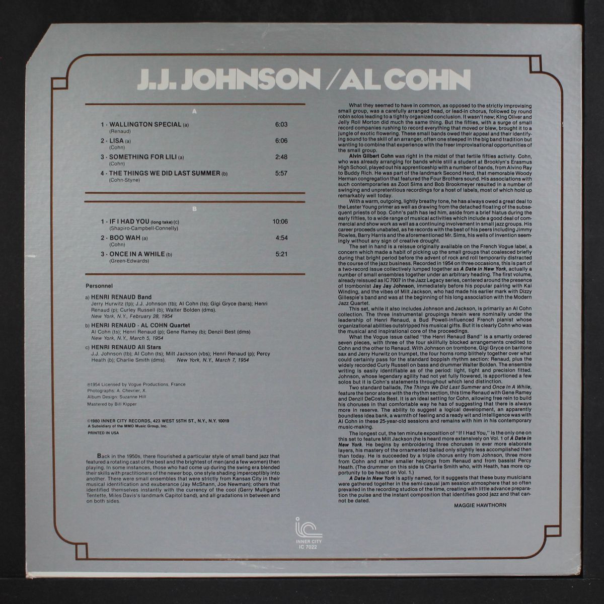 new york sessions, vol. 2 by J.J. JOHNSON & AL COHN