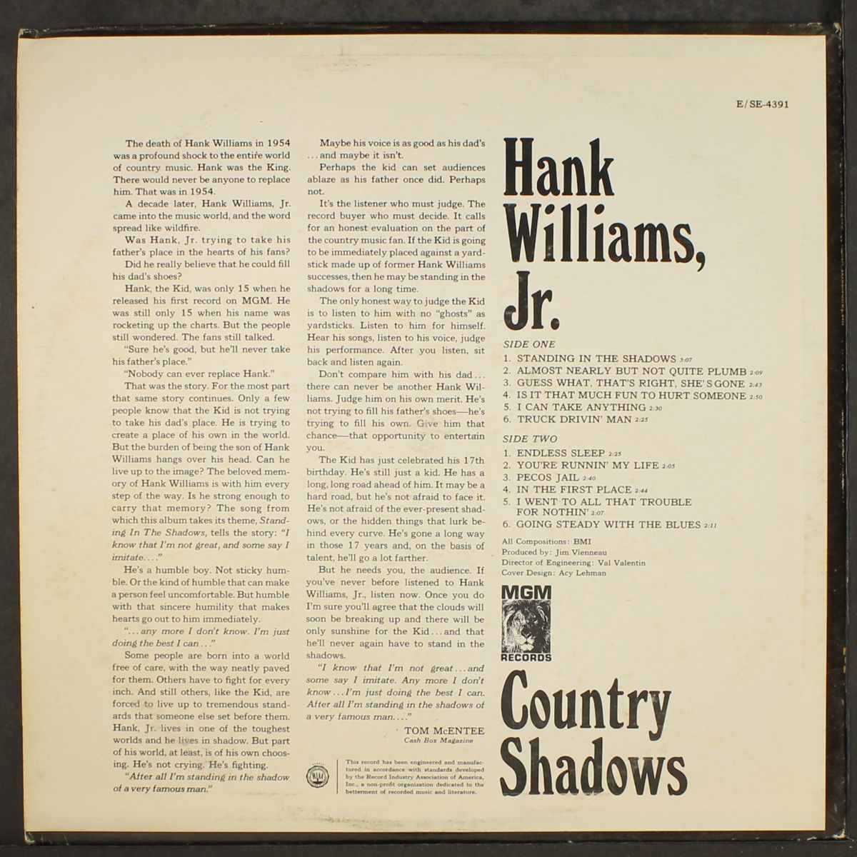 country shadows by HANK WILLIAMS, JR.