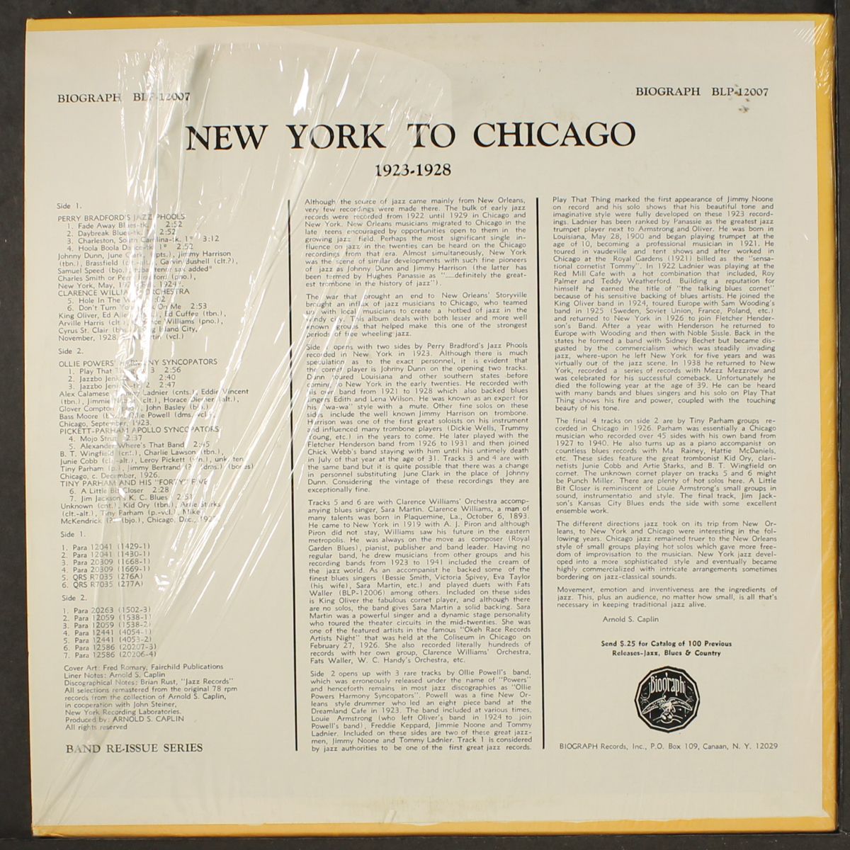 new york to chicago 1923-1928 by CLARENCE WILLIAMS & OTHERS
