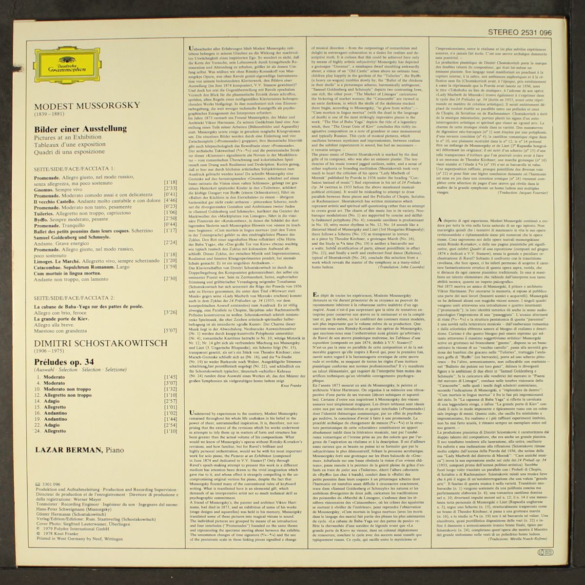 mussorgsky: pictures at an exhibition by LAZAR BERMAN