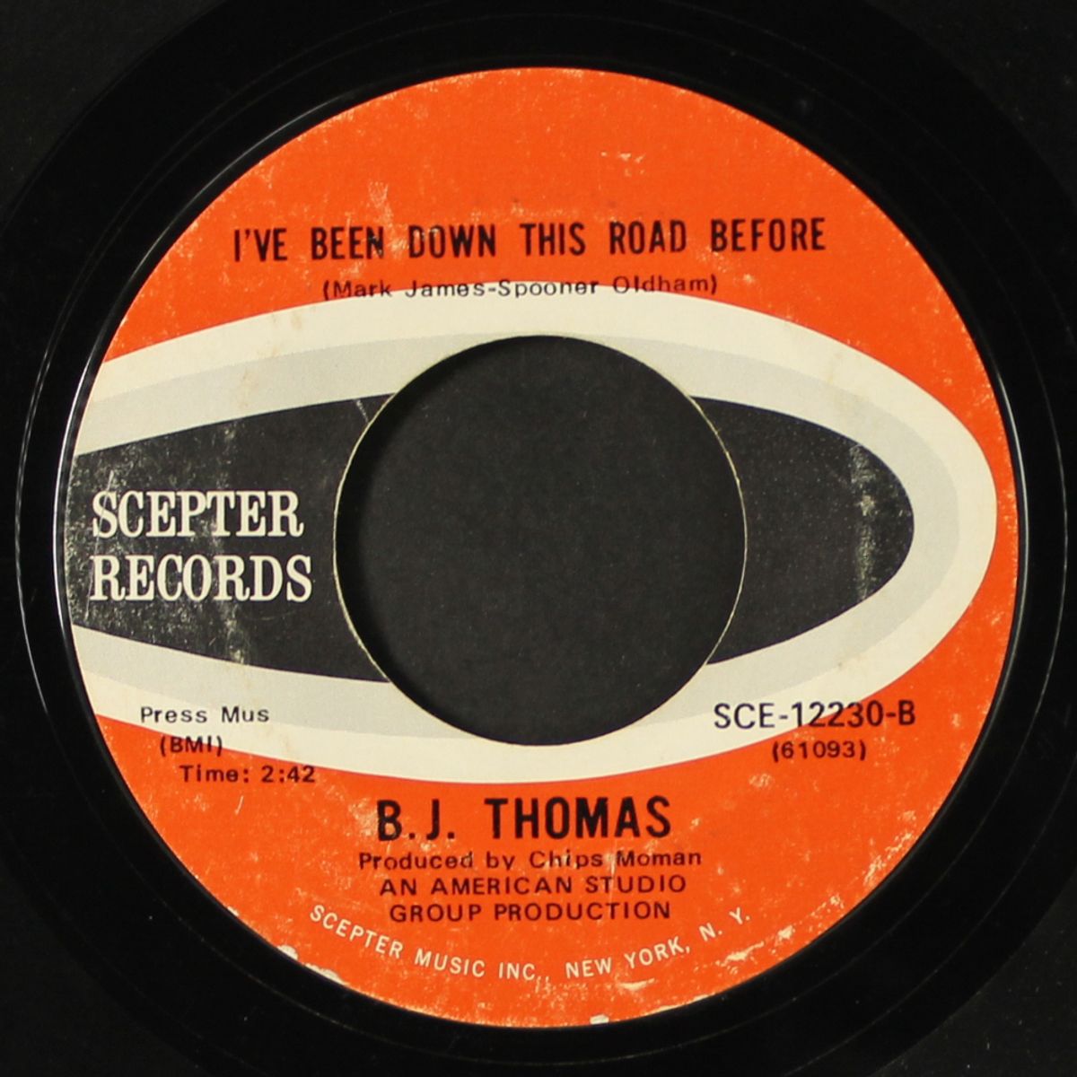 hooked on a feeling / i've been down this road before by B. J. THOMAS