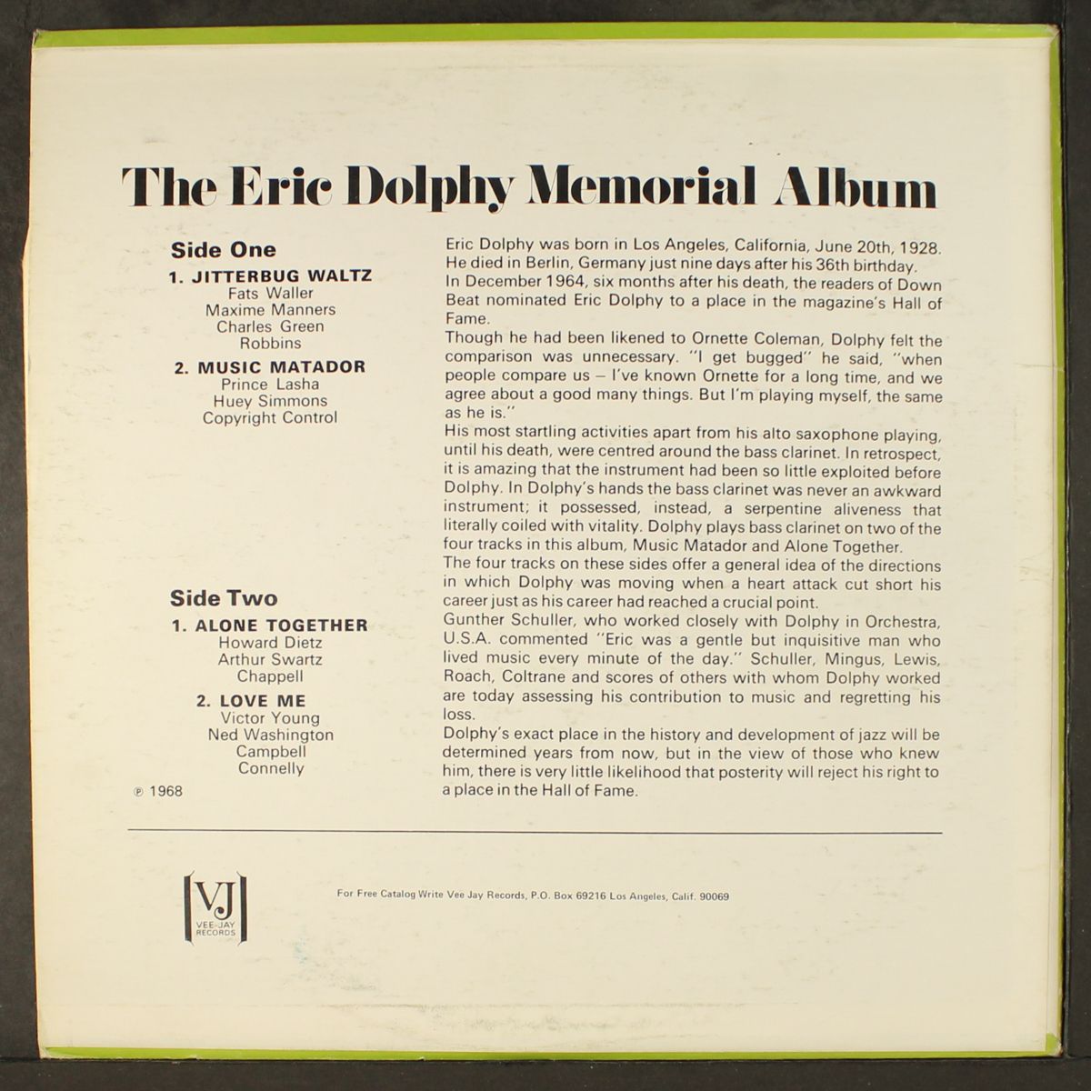 eric dolphy memorial album by ERIC DOLPHY