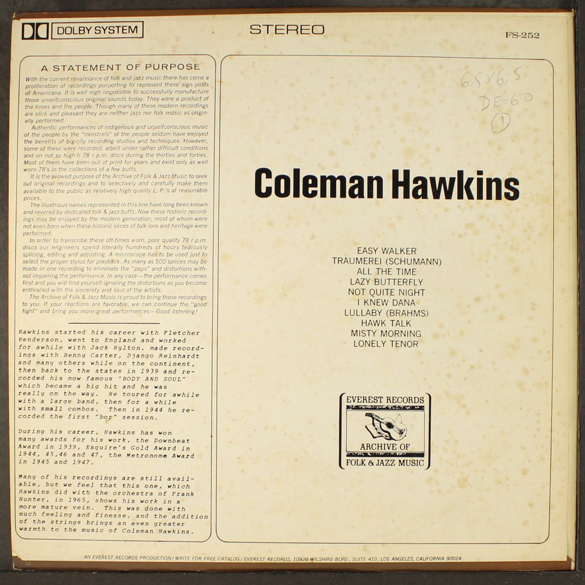 coleman hawkins by COLEMAN HAWKINS