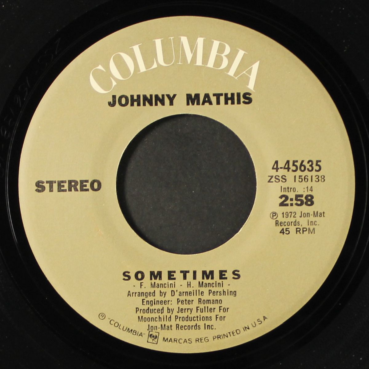 make it easy on yourself / sometimes by JOHNNY MATHIS