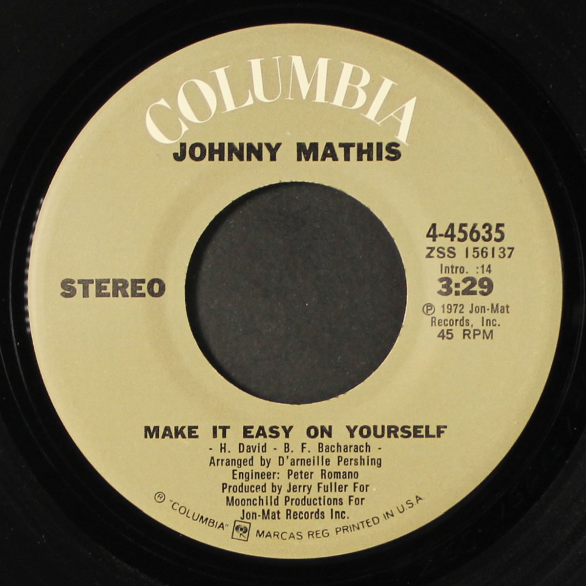 make it easy on yourself / sometimes by JOHNNY MATHIS