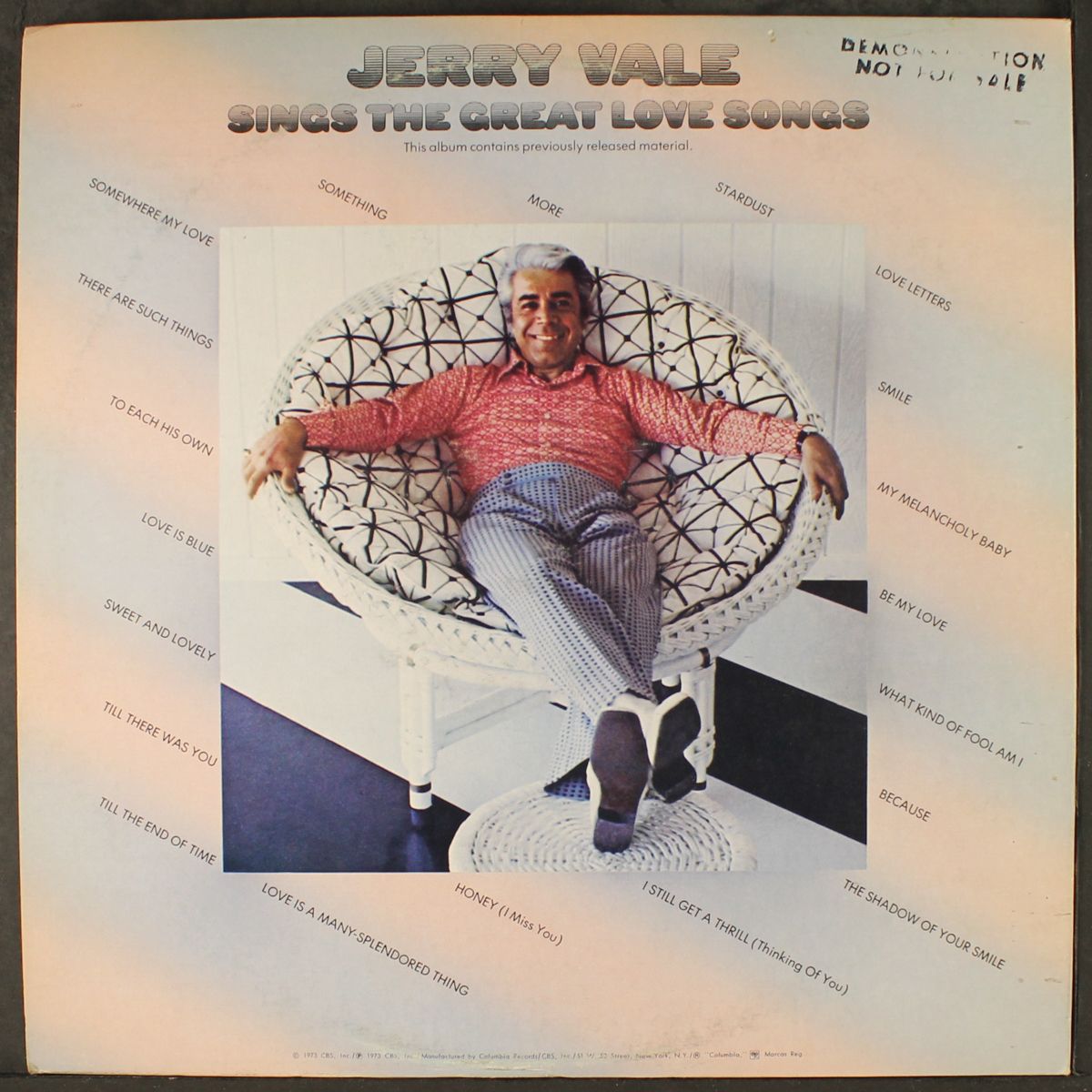 sings the great love songs by JERRY VALE