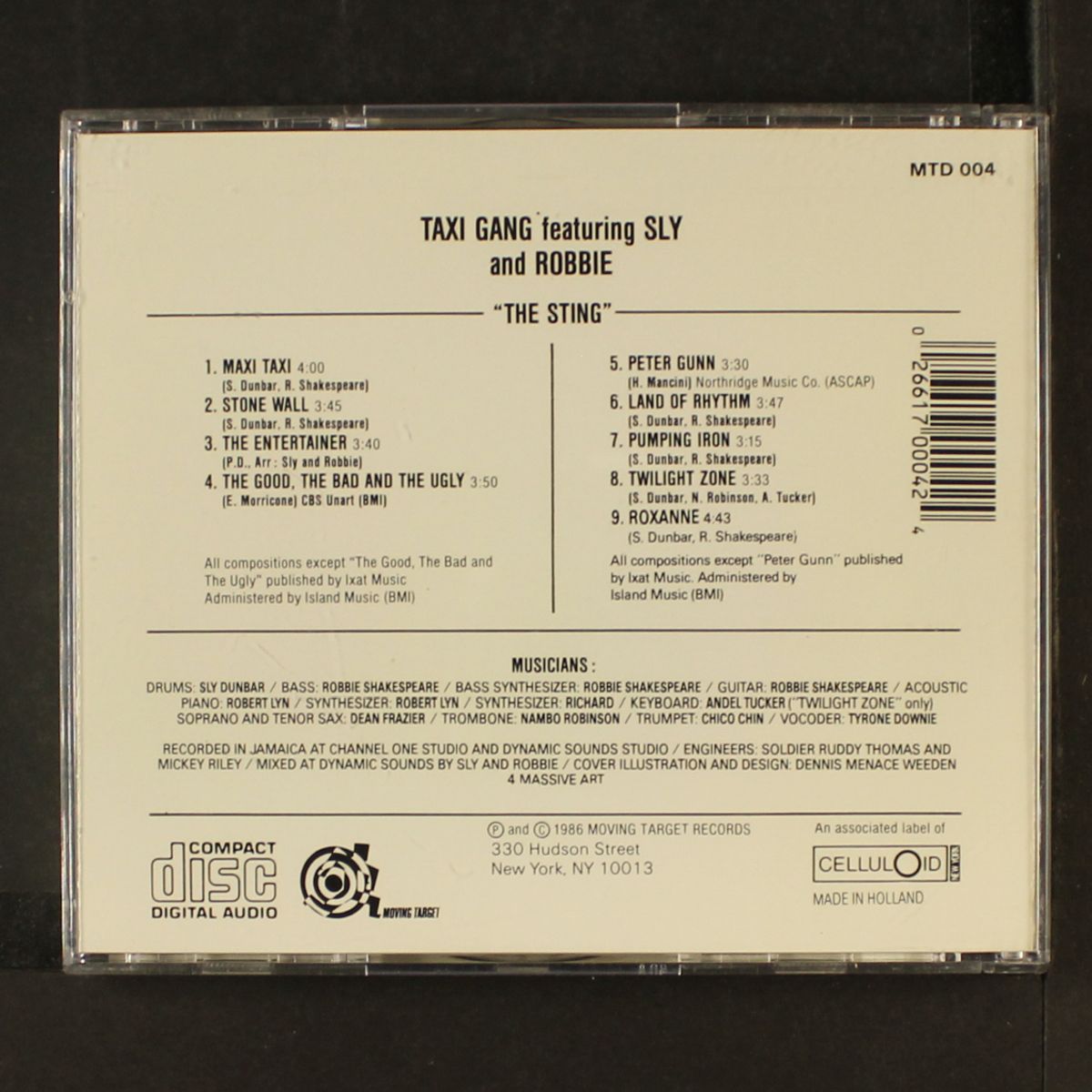 the sting by TAXI GANG FEAT. SLY & ROBBIE