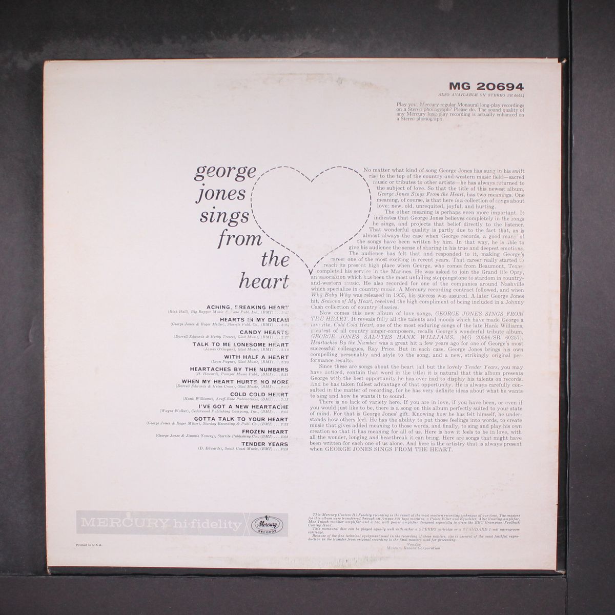 from the heart by GEORGE JONES