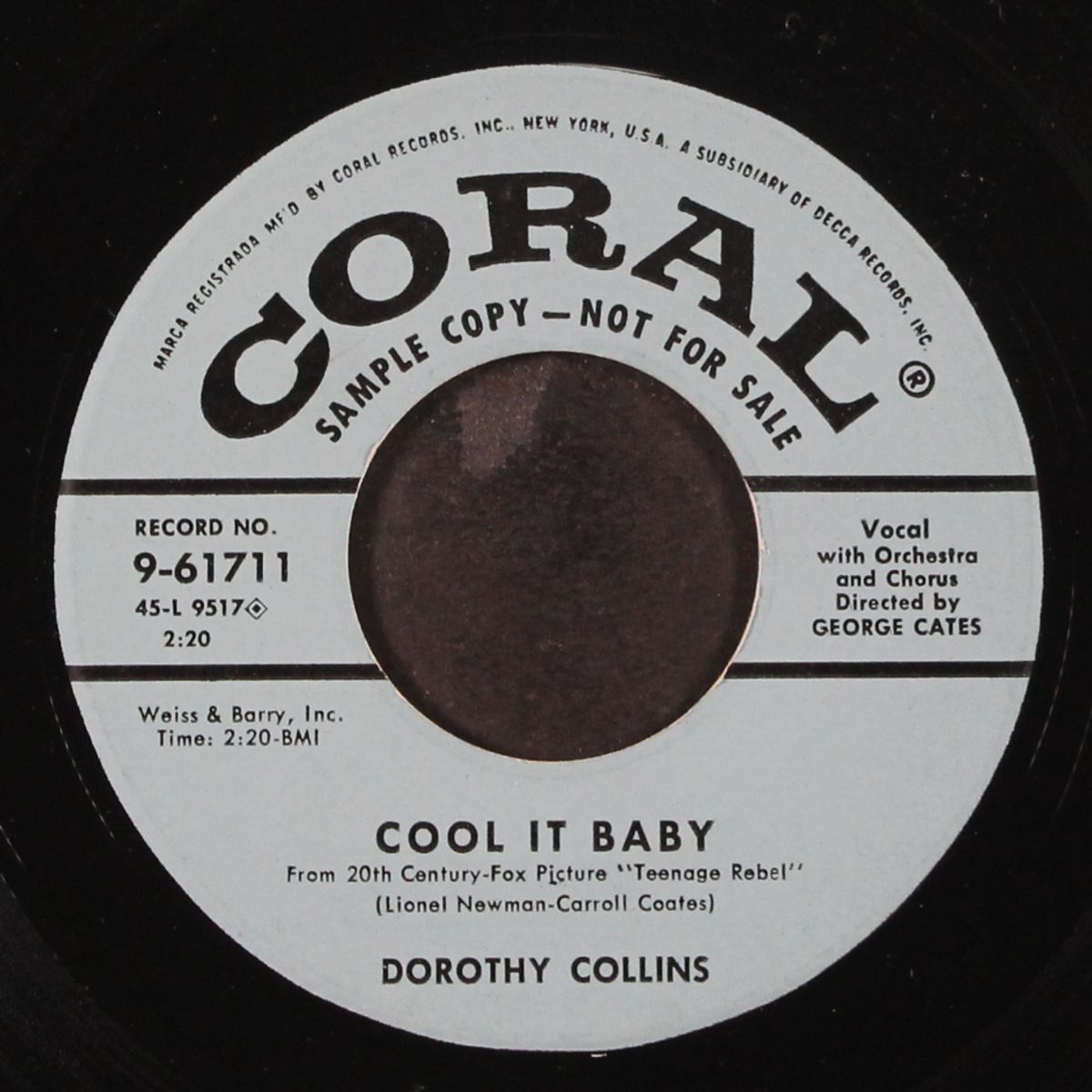 cool it baby / the italian theme by DOROTHY COLLINS