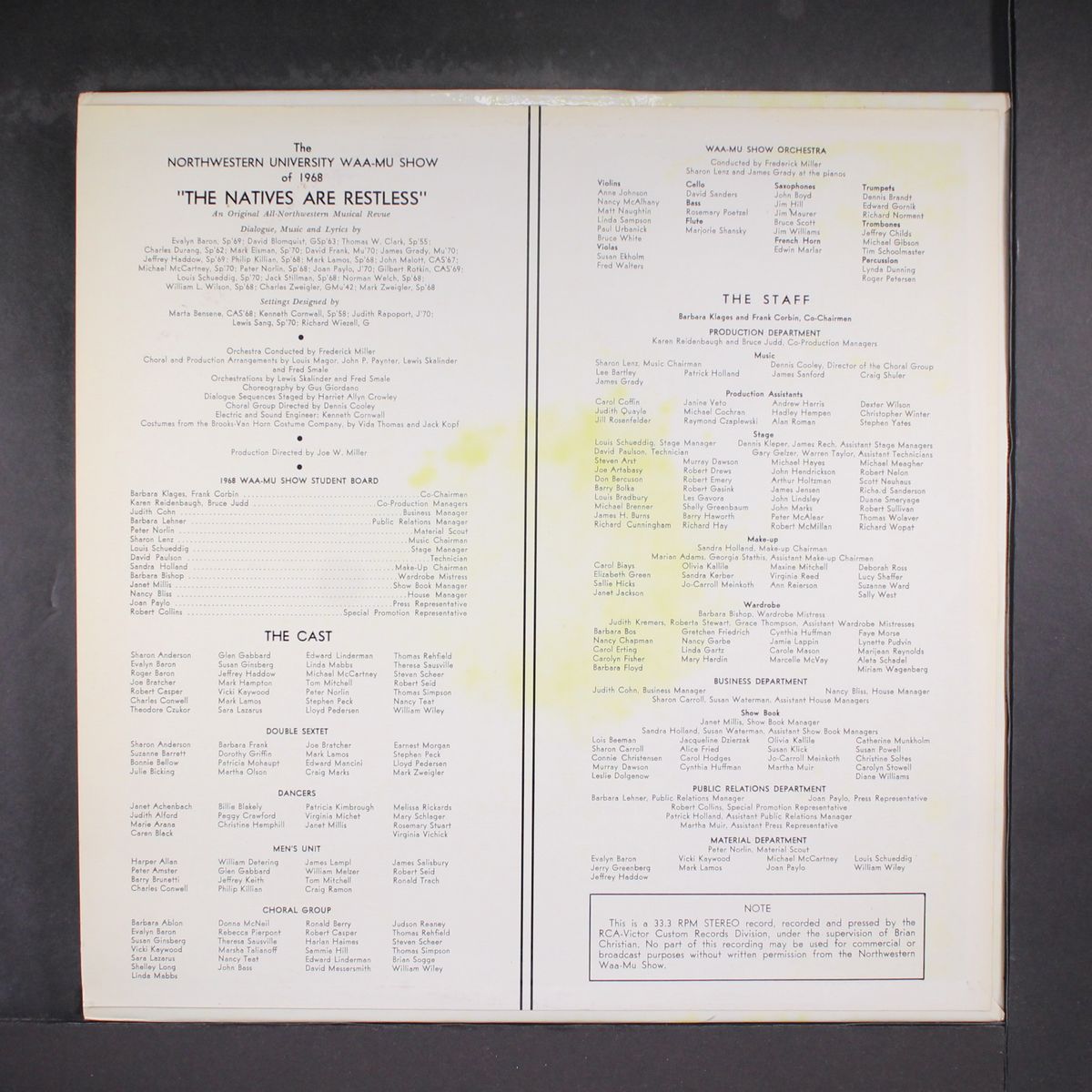 waa mu show of 1968 the natives are restless by ORIGINAL CAST