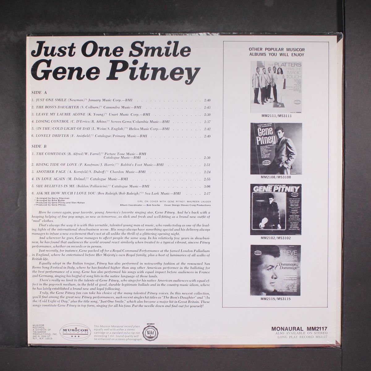 just one smile by GENE PITNEY