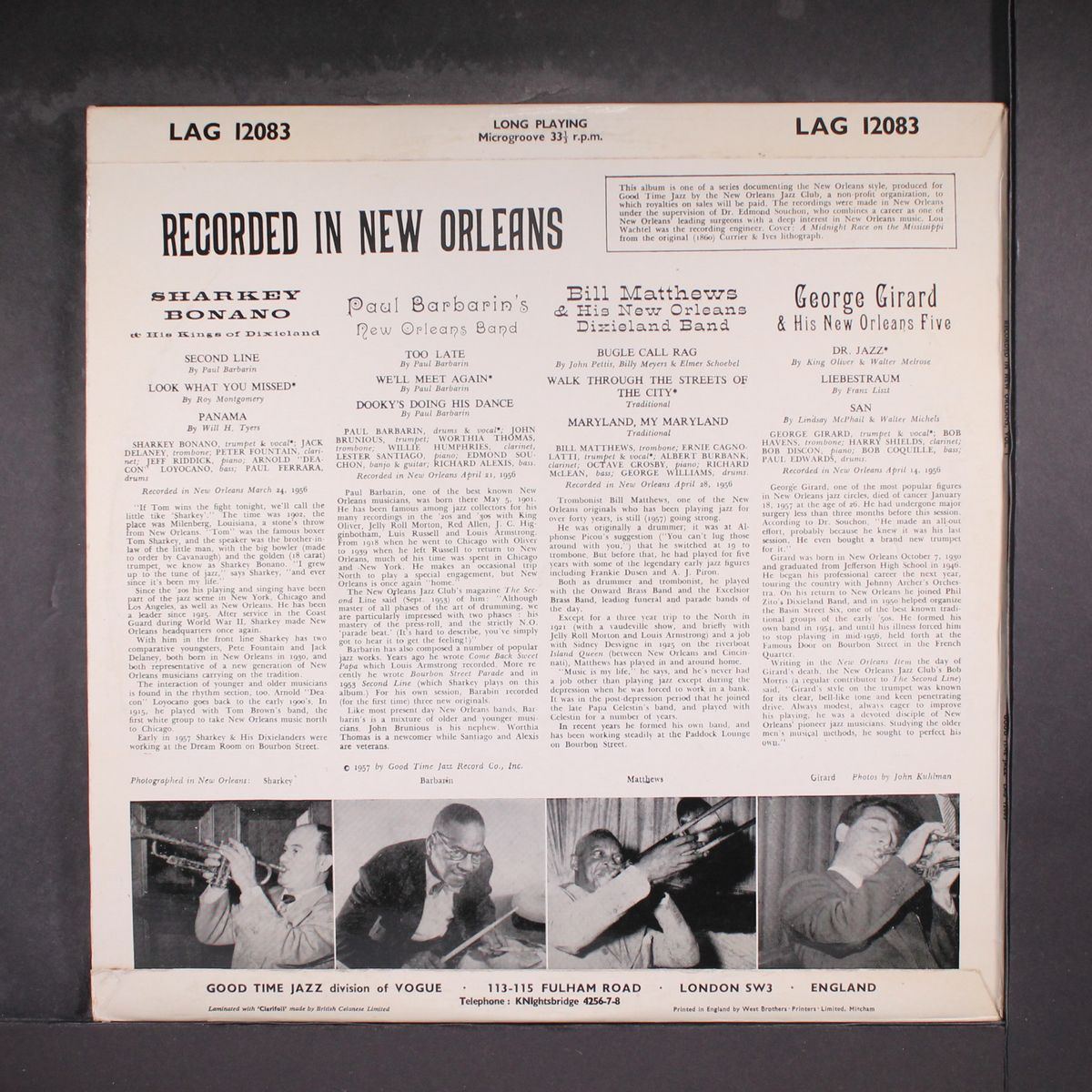 recorded in new orleans vol. 1 by SHARKEY BONANO