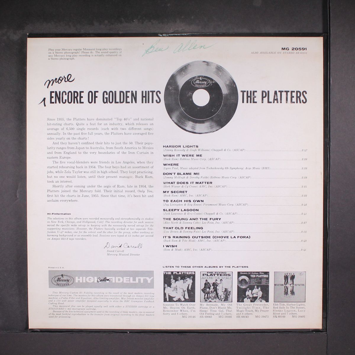 more encore of golden hits by PLATTERS