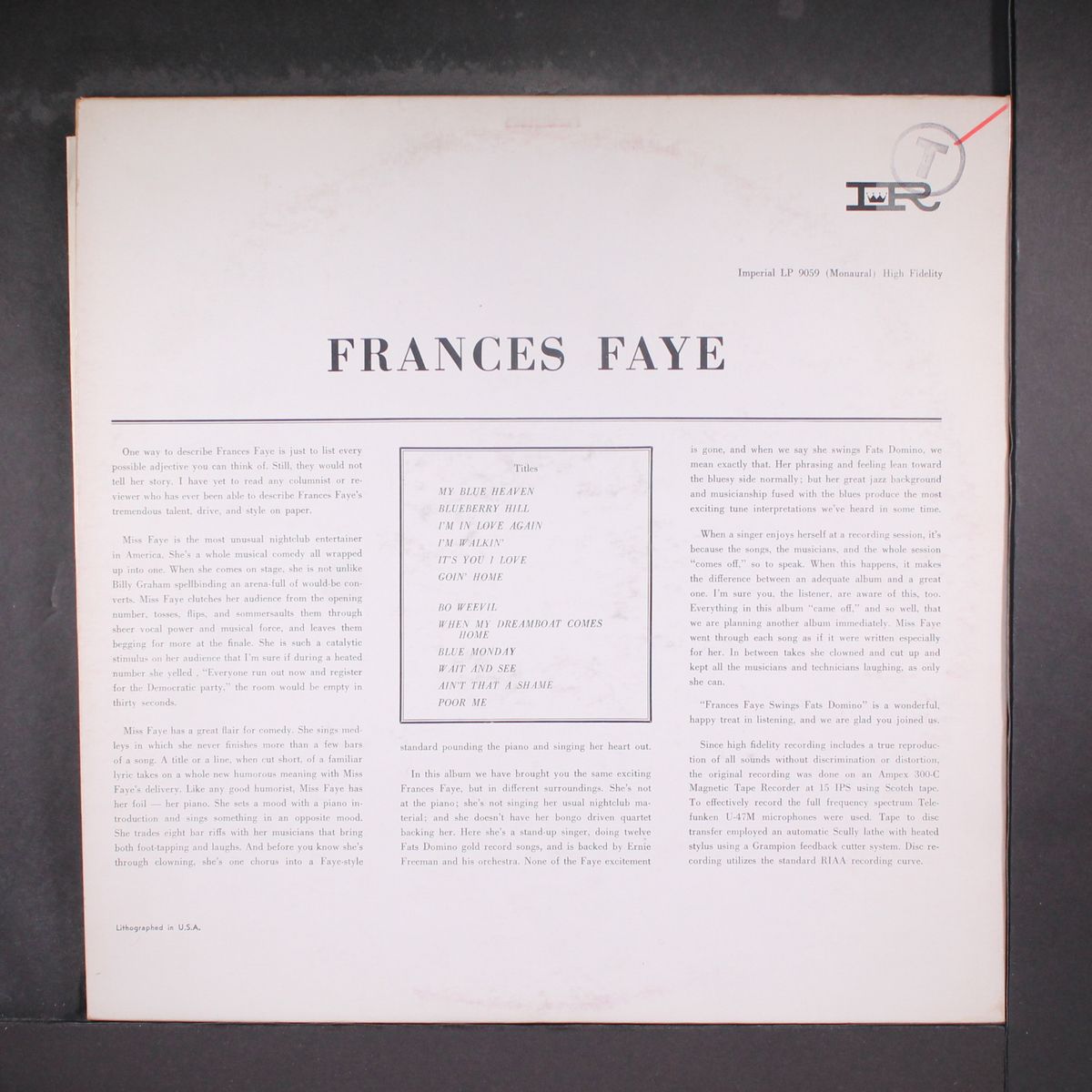 swings fats domino by FRANCES FAYE