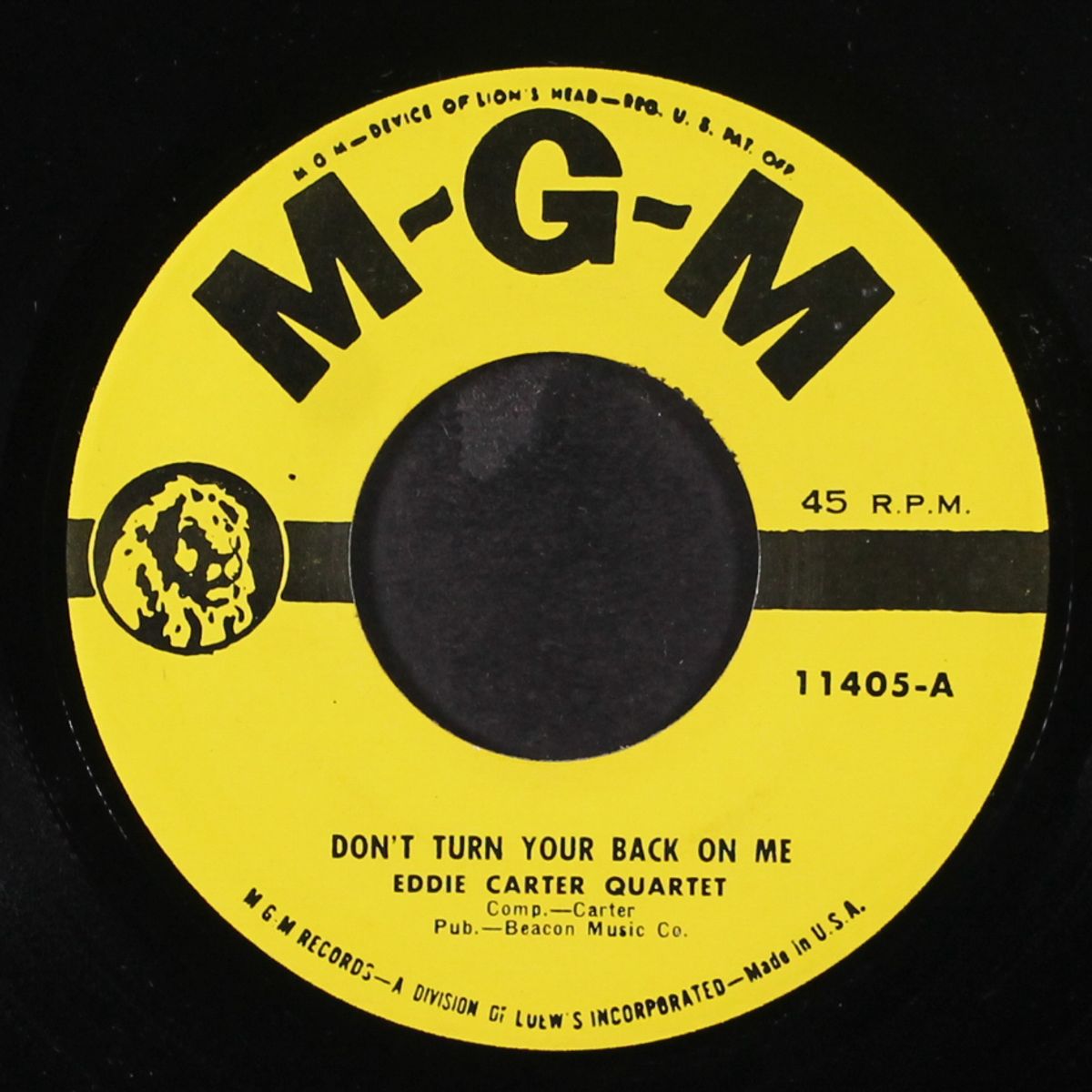 don't turn your back on me / eat 'em up by EDDIE CARTER QUARTET