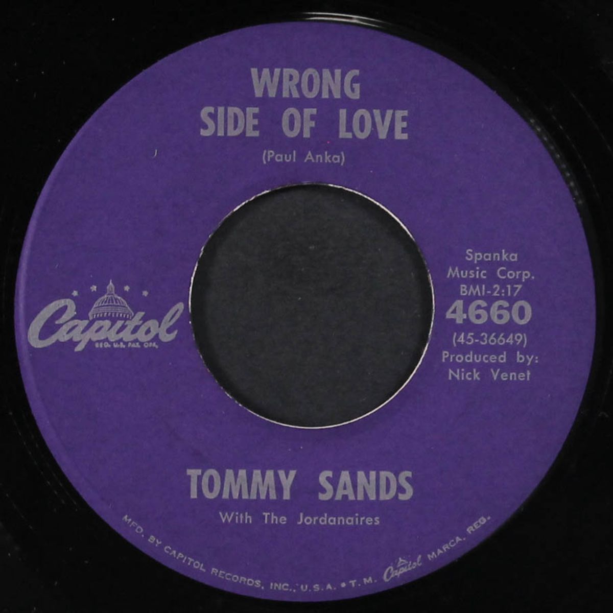 wrong side of love / jimmy's song by TOMMY SANDS