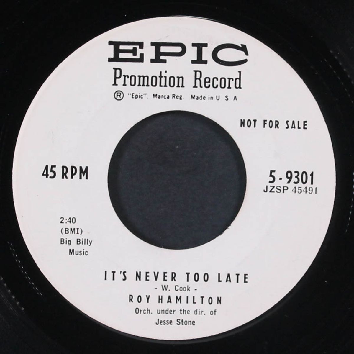 it's never too late / somewhere along the way by ROY HAMILTON