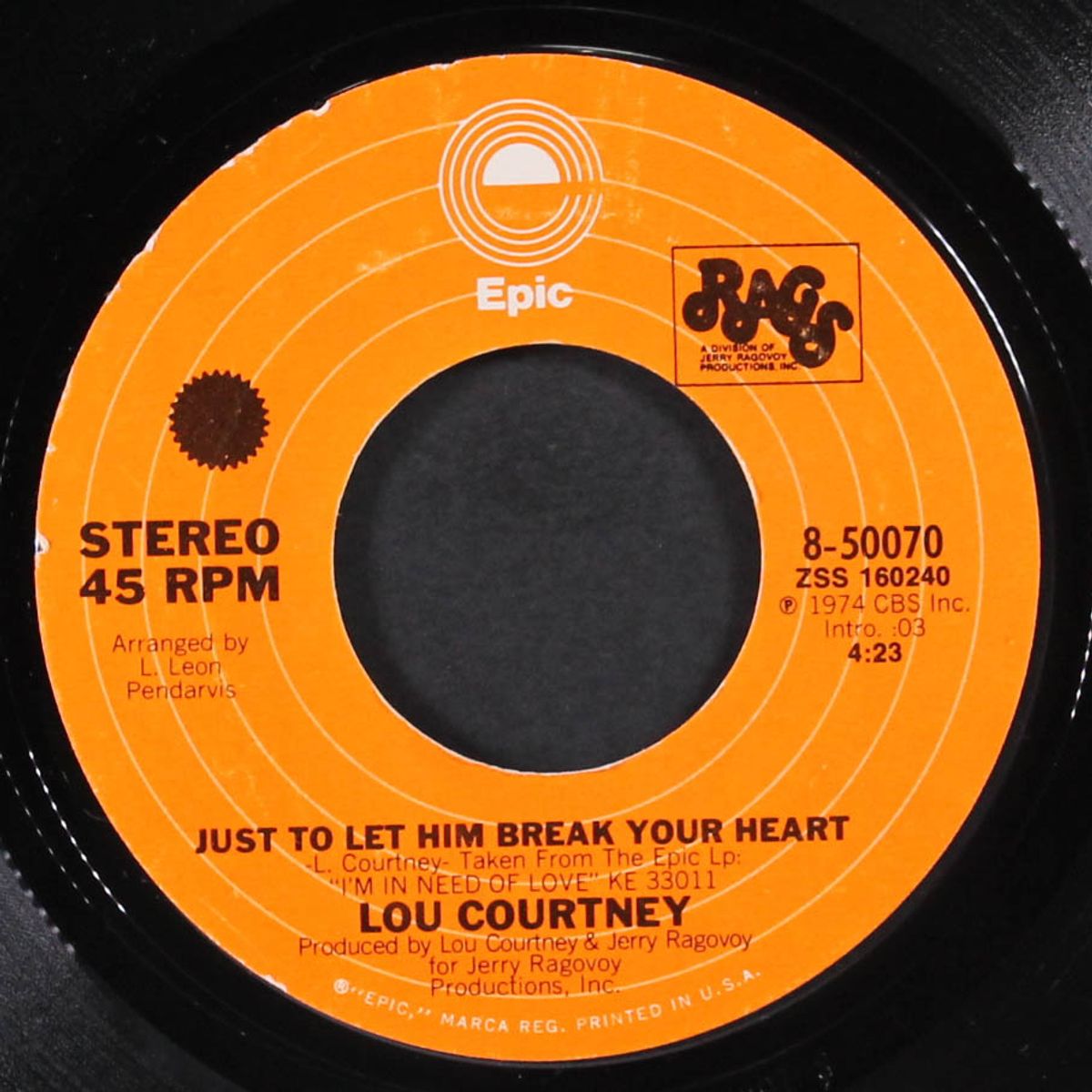 somebody new is lovin' on you / just to let him break your heart by LOU COURTNEY