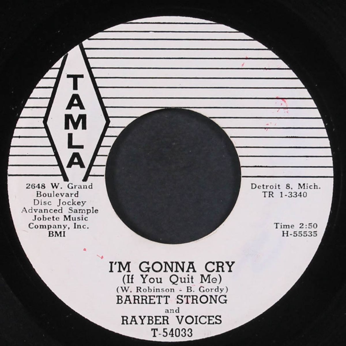 i'm gonna cry / whirlwind by BARRETT STRONG & RAYBER VOICES