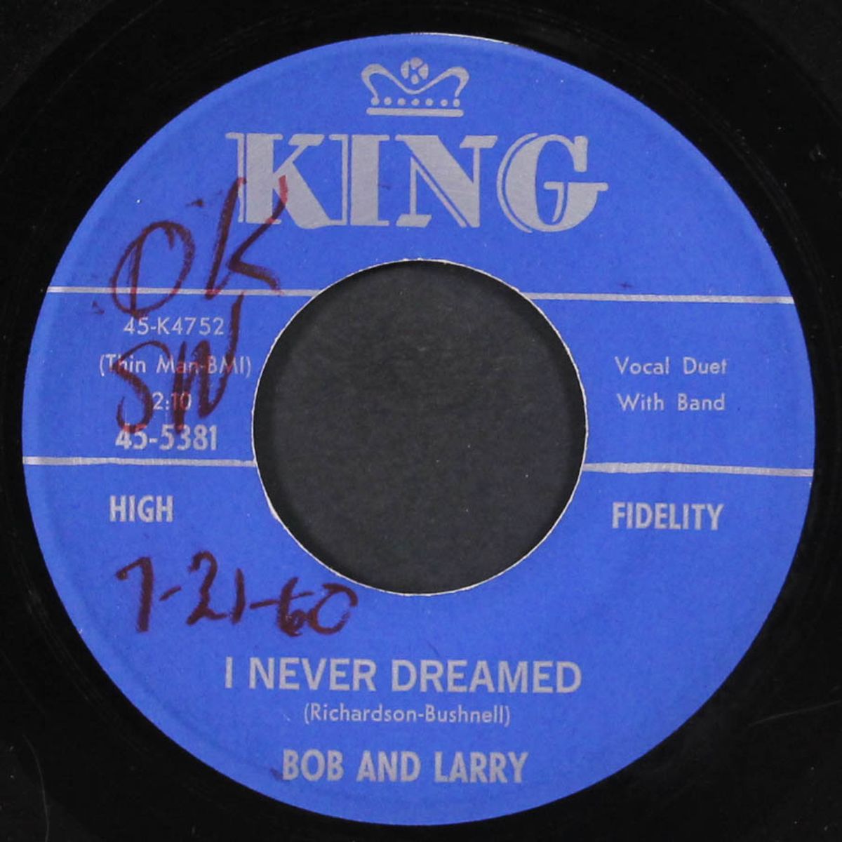 i never dreamed / tell me you love me by BOB & LARRY