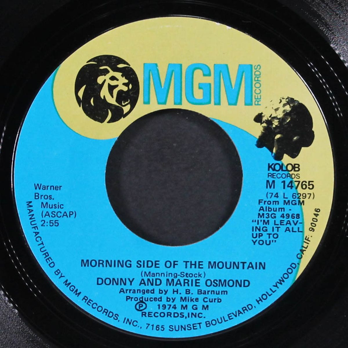 morning side of the mountain / one of these days by DONNY & MARIE OSMOND
