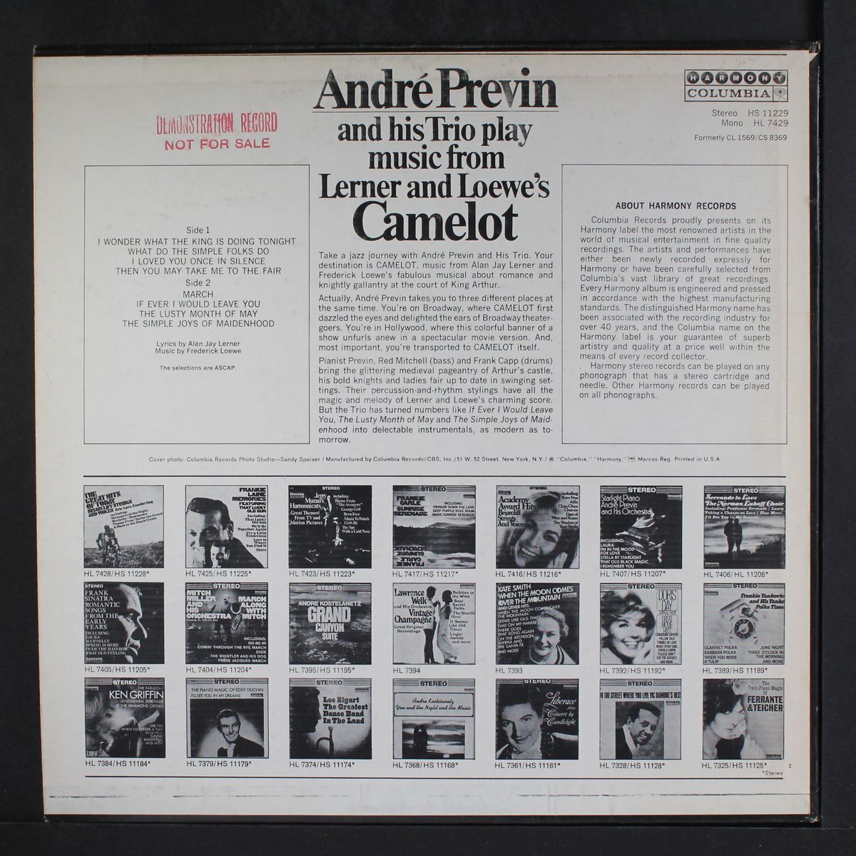 music from lerner & loewe's camelot by ANDRE PREVIN
