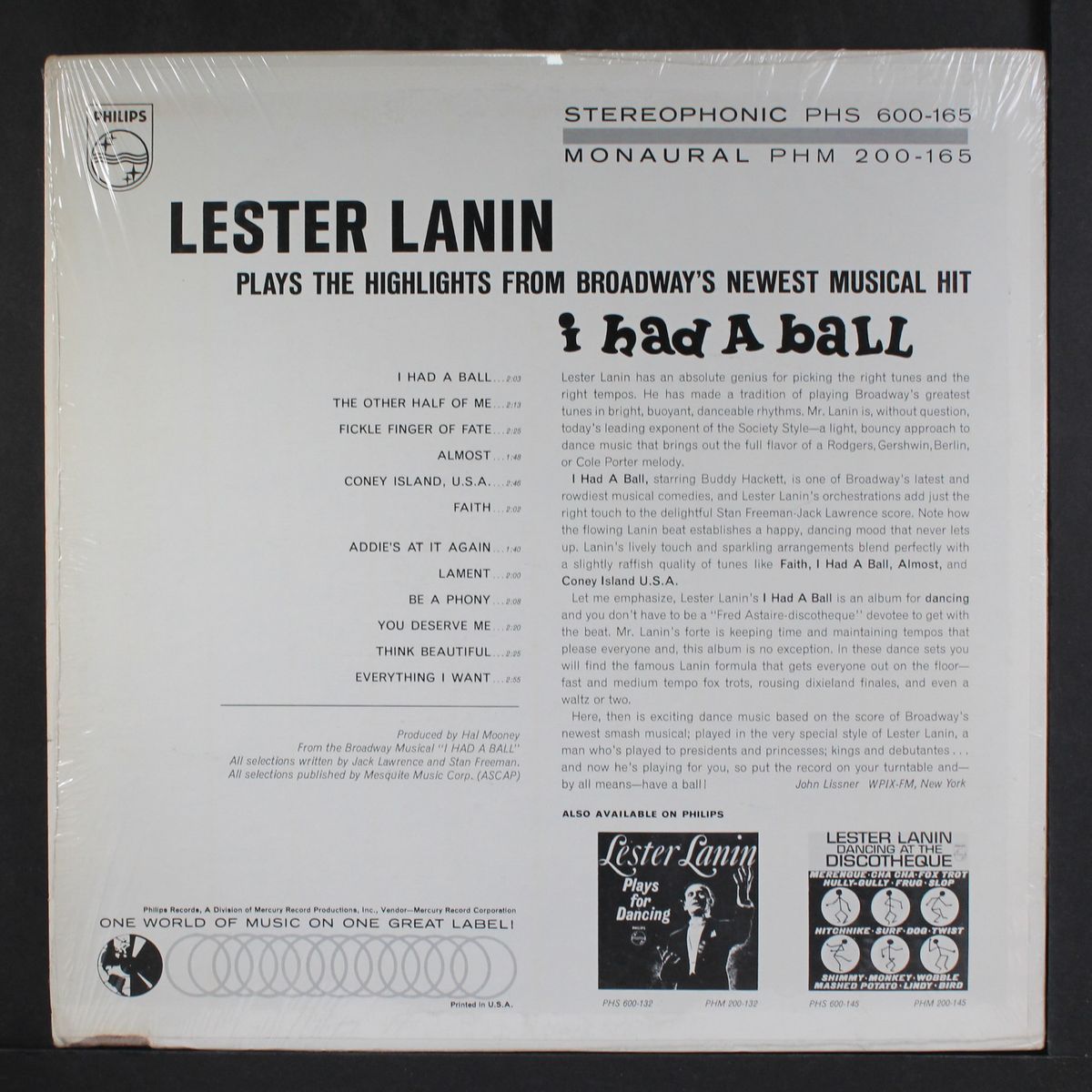 i had a ball by LESTER LANIN