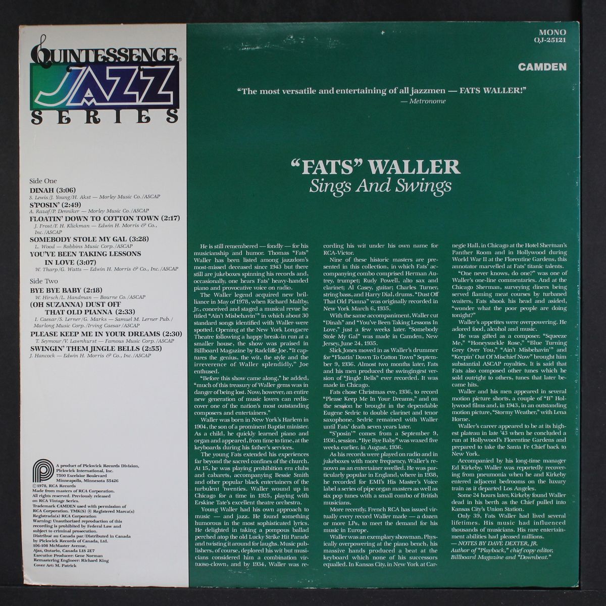 sings and swings by FATS WALLER