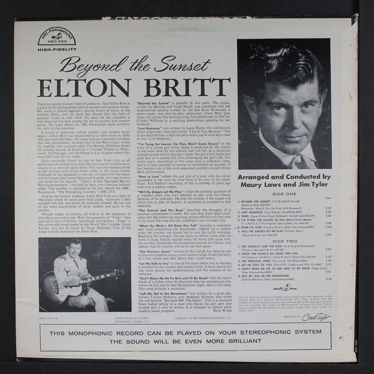 beyond the sunset by ELTON BRITT