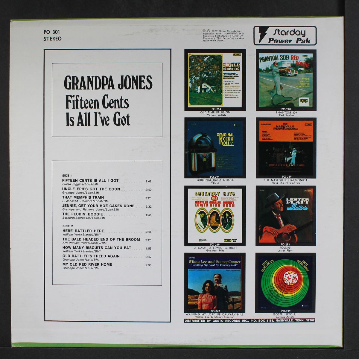 fifteen cents is all i've got by GRANDPA JONES