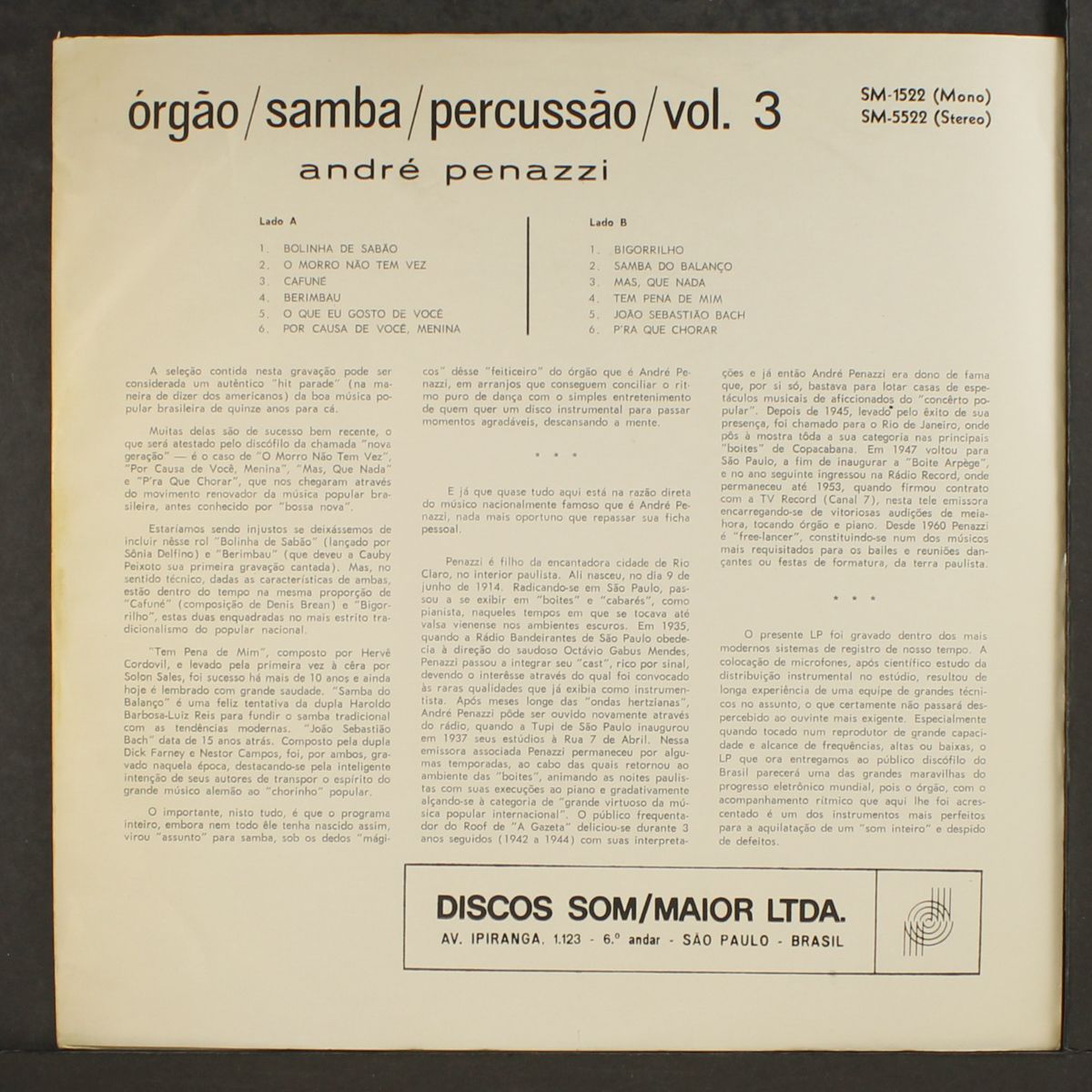 orgao samba percussao, vol. 3 by ANDRE PENAZZI