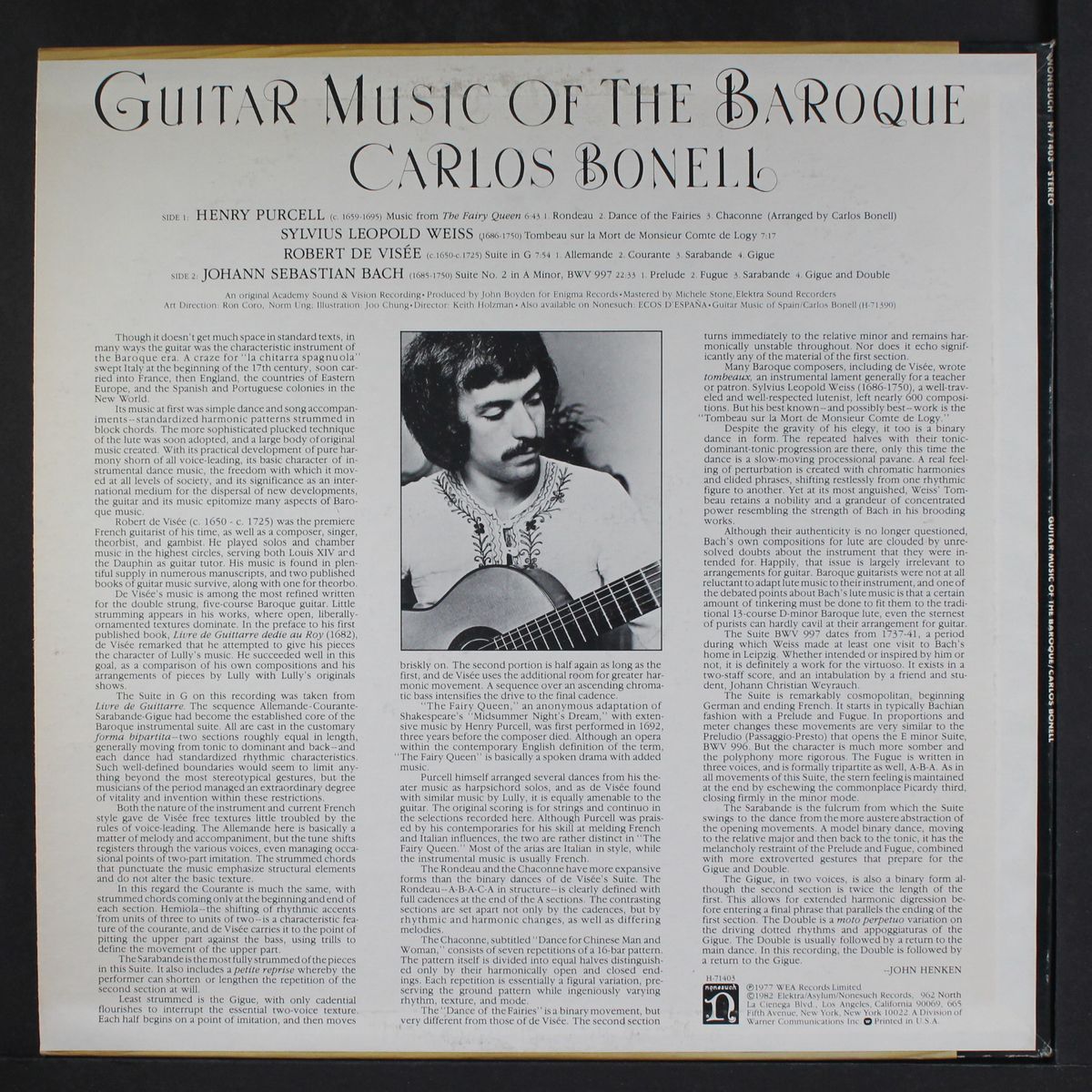 guitar music of the baroque by CARLOS BONELL