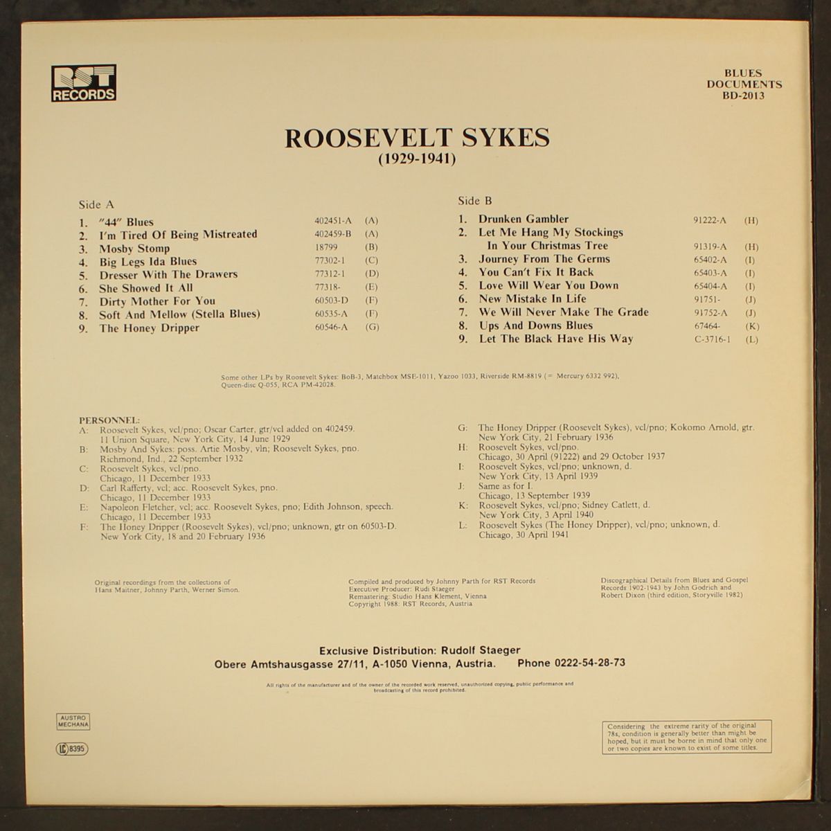 1929-1941 by ROOSEVELT SYKES