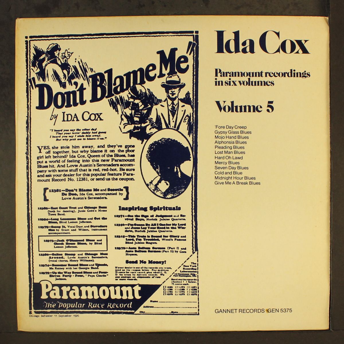 don't blame me by IDA COX