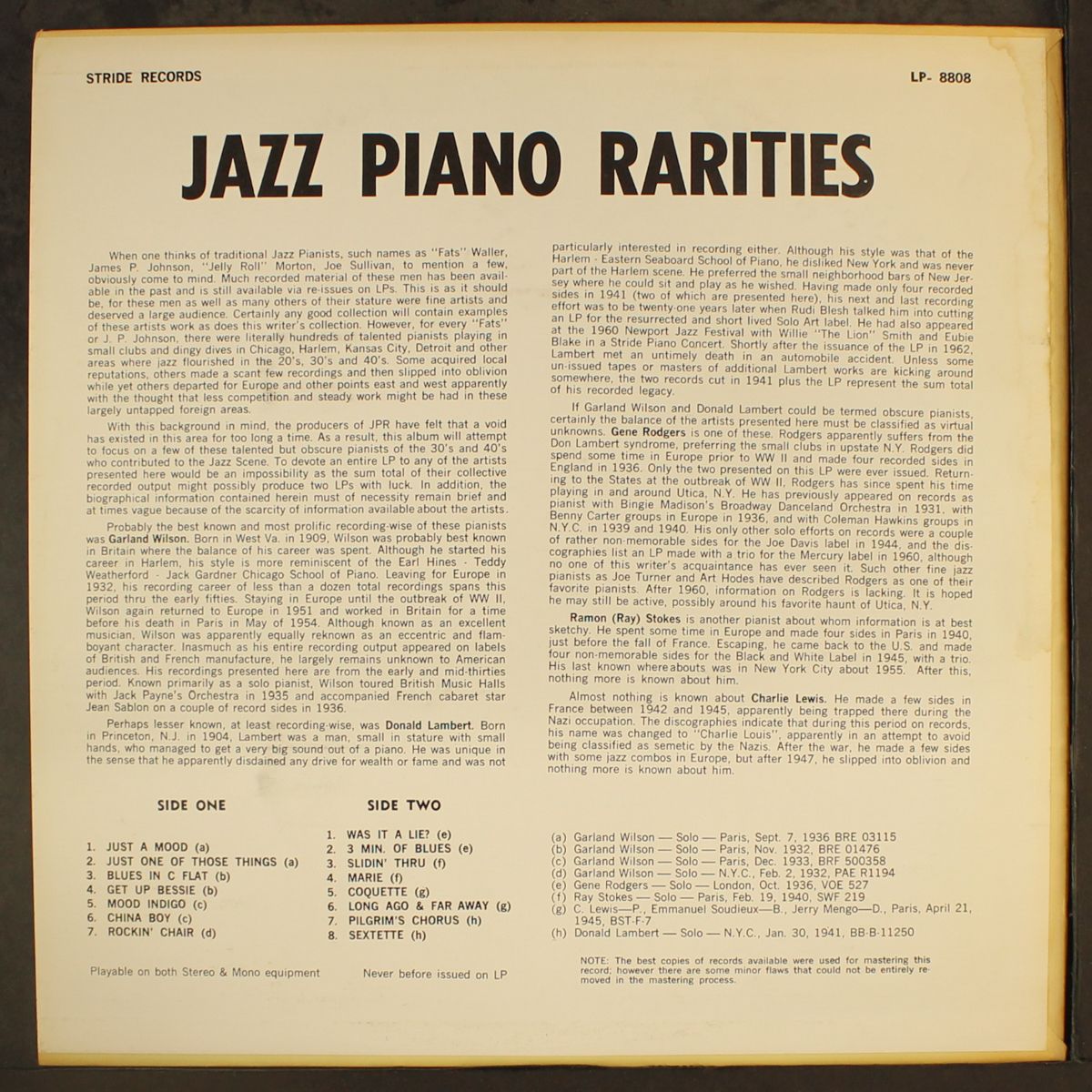 jazz piano rarities by VARIOUS