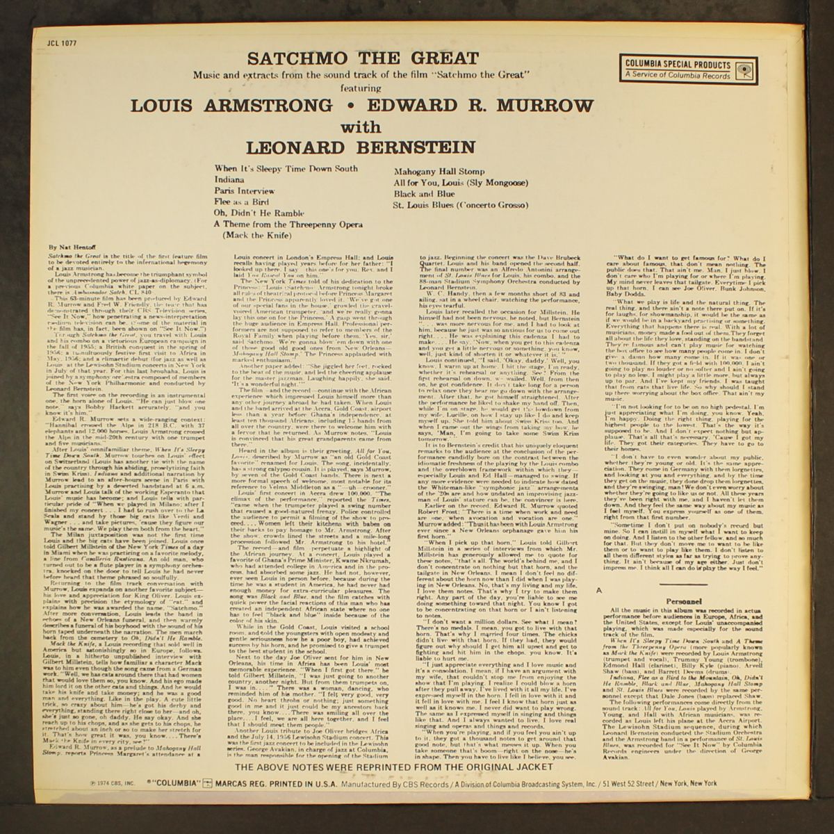 satchmo the great soundtrack by SOUNDTRACK