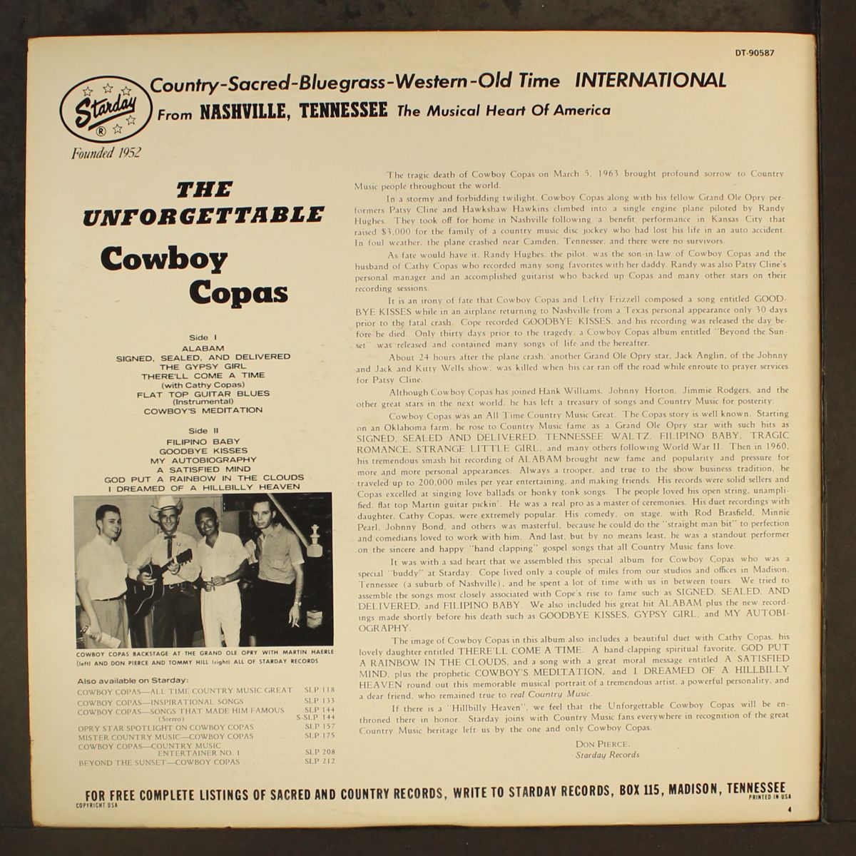 the unforgettable by COWBOY COPAS