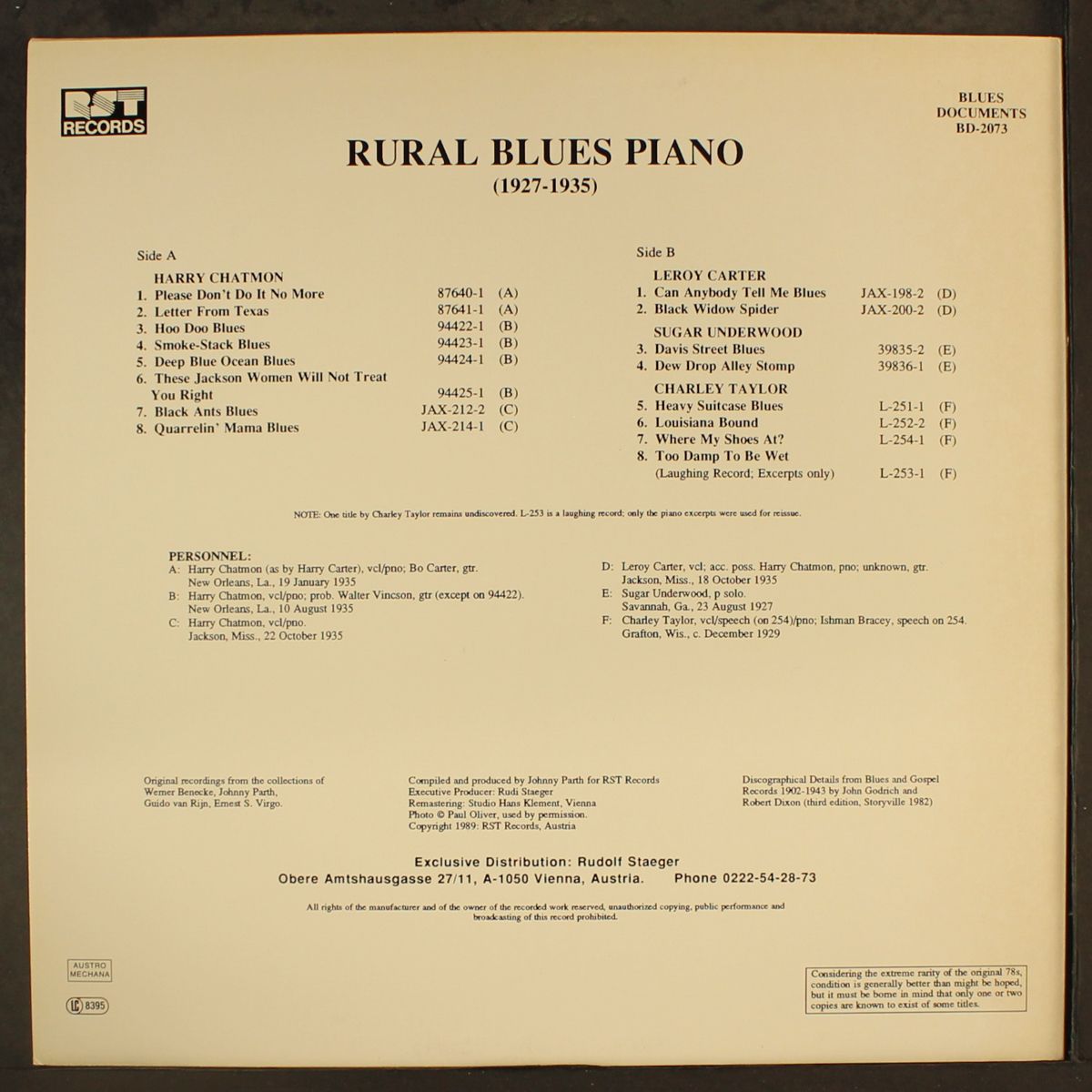 rural blues piano by VARIOUS